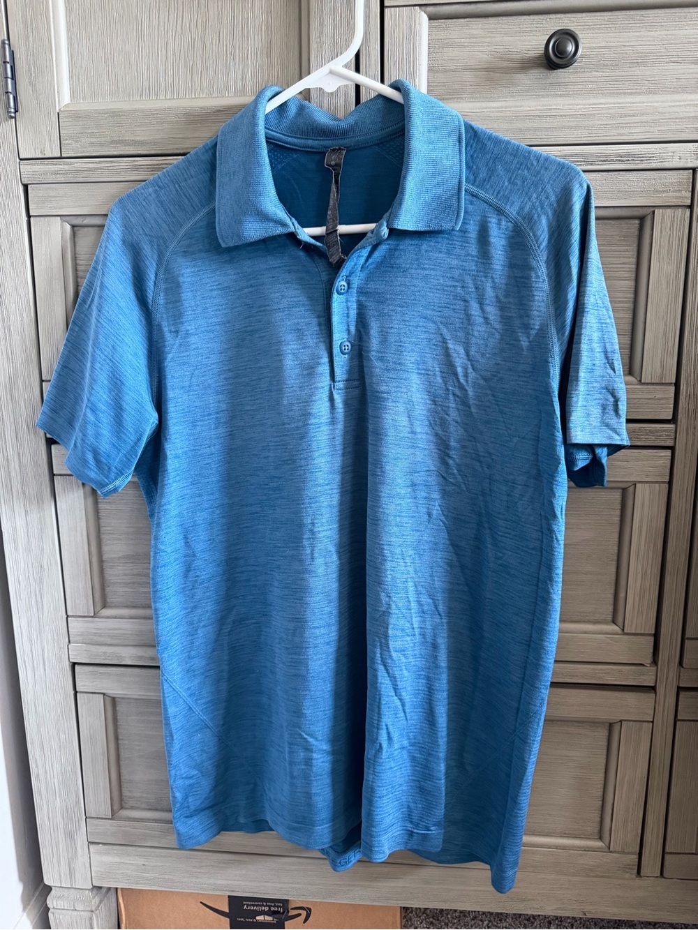 lululemon athletica Men's Heathered Teal-Blue Polo